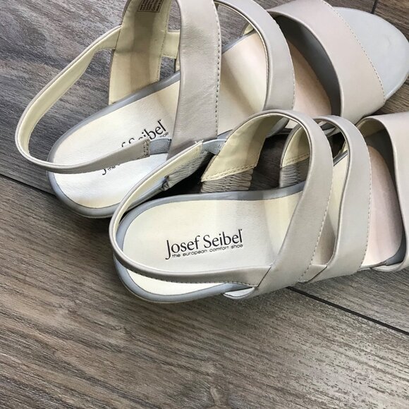 Josef Seibel Fabia Sandals Women's‎ Size 10-10.5 EU 41 Leather Gray, Taupe Flats - Picture 10 of 11